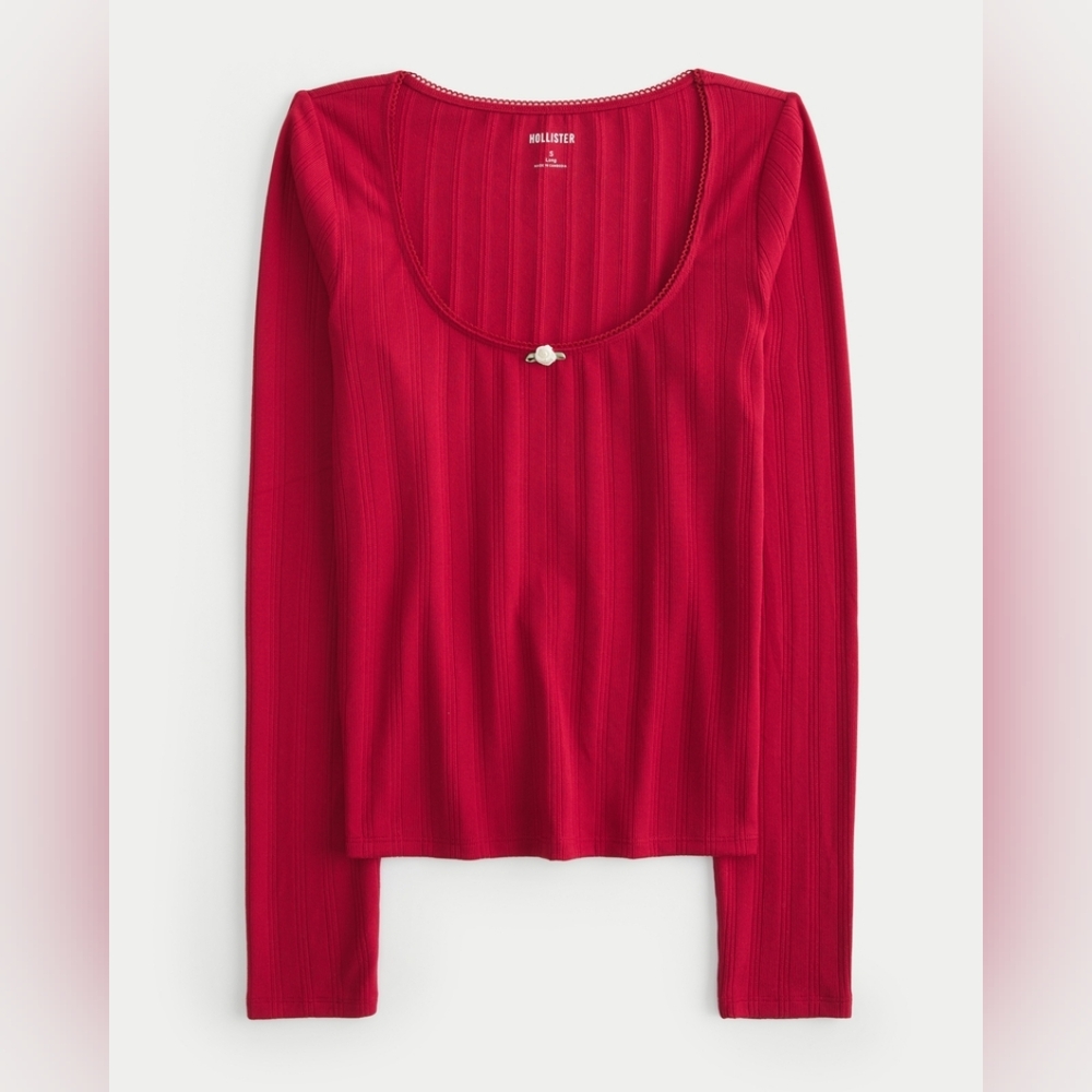 Rosette Pointelle Long Sleeve tee - Lot of 3